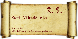 Kuri Viktória névjegykártya